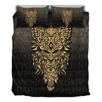 Viking Bedding Set Odin The Allfather Asgard God and Chief Of Aesir Gold Version Bedding Set RLT12 - Wonder Print Shop