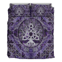 Viking Bedding Set Tree Of Life with Triquetra Amethyst and Silver Bedding Set RLT12 - Wonder Print Shop