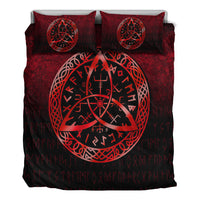 Viking Bedding Set Vegvisir Nordic Viking Rune Red Version Bedding Set RLT12 - Wonder Print Shop