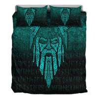 Viking Bedding Set Eye of Odin Cyan Version Bedding Set RLT12 - Wonder Print Shop