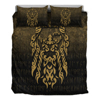 Viking Bedding Set Viking God Odin Allfather In Asgard Raven God Gold Version Bedding Set RLT12 - Wonder Print Shop