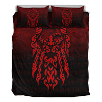 Viking Bedding Set Viking God Odin Allfather In Asgard Raven God Red Version Bedding Set RLT12 - Wonder Print Shop