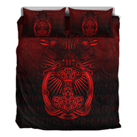 Viking Bedding Set Vikings Ravens Mjolnir Red Version Bedding Set RLT12 - Wonder Print Shop