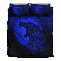 Viking Bedding Set Fenrir Viking 3D Tattoo Blue Version Bedding Set RLT12 - Wonder Print Shop