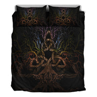 Viking Bedding Set Colorful Tree Of Life With Triquetra Bedding Set RLT12 - Wonder Print Shop