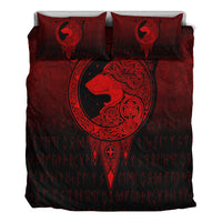 Viking Bedding Set Viking Norse Wolf Red Version Bedding Set RLT12 - Wonder Print Shop