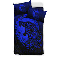 Viking Bedding Set Fenrir Viking 3D Tattoo Blue Version Bedding Set RLT12 - Wonder Print Shop