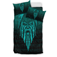Viking Bedding Set Eye of Odin Cyan Version Bedding Set RLT12 - Wonder Print Shop