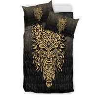 Viking Bedding Set Odin The Allfather Asgard God and Chief Of Aesir Gold Version Bedding Set RLT12 - Wonder Print Shop