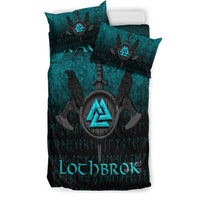 Viking Bedding Set Ragnar Lothbrok Ragnar Lodbrok Viking Warrior Cyan Version Bedding Set RLT12 - Wonder Print Shop