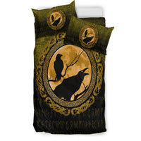 Viking Bedding Set Vikings Huginn Muninn Odin Ravens Gold Version Bedding Set RLT12 - Wonder Print Shop