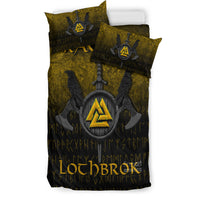 Viking Bedding Set Ragnar Lothbrok Ragnar Lodbrok Viking Warrior Gold Version Bedding Set RLT12 - Wonder Print Shop