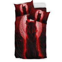 Viking Bedding Set Fenrir Viking Wolf Red Version Bedding Set RLT12 - Wonder Print Shop