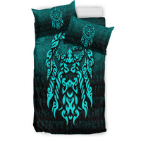 Viking Bedding Set Viking God Odin Allfather In Asgard Raven God Cyan Version Bedding Set RLT12 - Wonder Print Shop