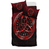 Viking Bedding Set Vegvisir Nordic Viking Rune Red Version Bedding Set RLT12 - Wonder Print Shop