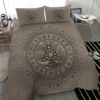 Viking Bedding Set Tree Of Life with Triquetra Beige Bedding Set RLT12 - Wonder Print Shop