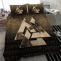Viking Bedding Set Huginn Muninn Ravens from Odin Viking Gold Version Bedding Set RLT12 - Wonder Print Shop
