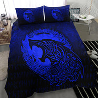 Viking Bedding Set Fenrir Viking 3D Tattoo Blue Version Bedding Set RLT12 - Wonder Print Shop