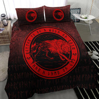 Wonder Print Shop Bedding Set - Wolf Of Odin - Red Version Bedding Set RLT12 - Wonder Print Shop