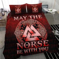 Viking Bedding Set May The Norse Be With You Viking Red Version Bedding Set RLT12 - Wonder Print Shop