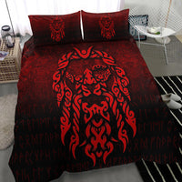 Viking Bedding Set Viking God Odin Allfather In Asgard Raven God Red Version Bedding Set RLT12 - Wonder Print Shop