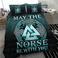 Viking Bedding Set May The Norse Be With You Viking Cyan Version Bedding Set RLT12 - Wonder Print Shop