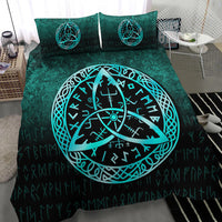 Viking Bedding Set Vegvisir Nordic Viking Rune Cyan Version Bedding Set RLT12 - Wonder Print Shop