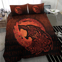 Viking Bedding Set Fenrir Viking 3D Tattoo Orange Version Bedding Set RLT12 - Wonder Print Shop