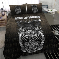Viking Bedding Set Vikings Ravens Mjolnir Bedding Set RLT12 - Wonder Print Shop