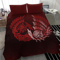 Viking Bedding Set Ragnarok Huginn Muninn Red Version Bedding Set RLT12 - Wonder Print Shop
