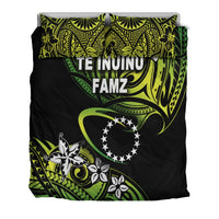 TE INUINU FAMZ Cook Islands Rugby Bedding Set Unique Vibes Green LT8 - Wonder Print Shop