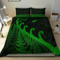 New Zealand Rugby Maori Bedding Set Silver Fern Koru Vibes Green LT8 - Wonder Print Shop