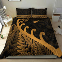 New Zealand Rugby Maori Bedding Set Silver Fern Koru Vibes Gold LT8 - Wonder Print Shop
