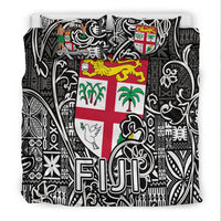 Fiji Bedding Set Tapa Patterns Black And White Style LT6 - Wonder Print Shop