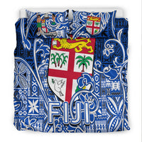Fiji Bedding Set Tapa Patterns Blue And White Style LT6 - Wonder Print Shop