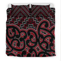 New Zealand Bedding Set Maori Graphic Tee patterns Red LT6 - Wonder Print Shop