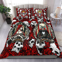 Skull Rose - King And Queen Death Cannot Divide Us Bedding Set - LT2 - Wonder Print Shop