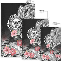 Vanuatu Malampa Province Area Rug Hibiscus Tribal Polynesian Tattoo Ver Black LT9 - Wonder Print Shop