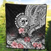 Vanuatu Malampa Province Premium Quilt Hibiscus Tribal Polynesian Tattoo Ver Black - Wonder Print Shop