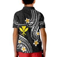 Hawaii Polo Shirt Black Polynesian Line Style - Wonder Print Shop