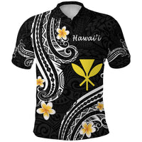 Hawaii Polo Shirt Black Polynesian Line Style - Wonder Print Shop