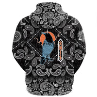 Viking Hoodie Black Raven Sky Rune with Bandana Paisley Style RLT12 - Wonder Print Shop