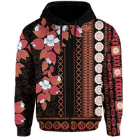 Fiji Hoodie Tagimoucia Mixed Black Tapa Style - Wonder Print Shop