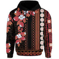 Fiji Hoodie Tagimoucia Mixed Black Tapa Style - Wonder Print Shop