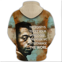 African Hoodie James Baldwin Quote Paint Mix Hoodie - Wonder Print Shop