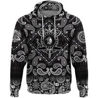 Viking Hoodie Board Axes Sword and Dead Head Of The Hero with Bandana Paisley Style RLT12 - Wonder Print Shop