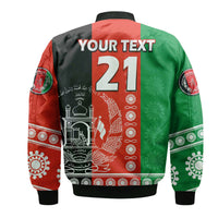 (Custom Text And Number) Afghanistan Men's Cricket Team Afghan Traditional Pattern Bomber Jacket LT9 - Wonder Print Shop