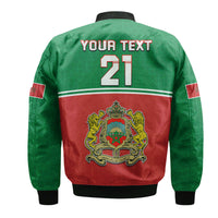 (Custom Personalised) Morocco Football Geometric Halftone Pattern Bomber Jacket LT9 - Wonder Print Shop