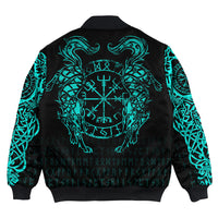 Viking Clothing Viking Compass Vegvisir Tattoo Cyan Version Bomber Jackets RLT12 - Wonder Print Shop