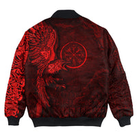 Viking Clothing Vegvisir With Raven Viking Compass Bomber Jackets Red Version RLT12 - Wonder Print Shop